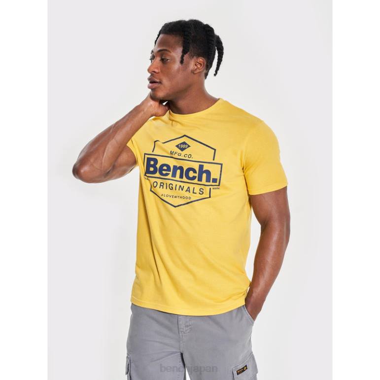 衣服 6XLP7 黄色 Bench デンゾ Tシャツ 男性