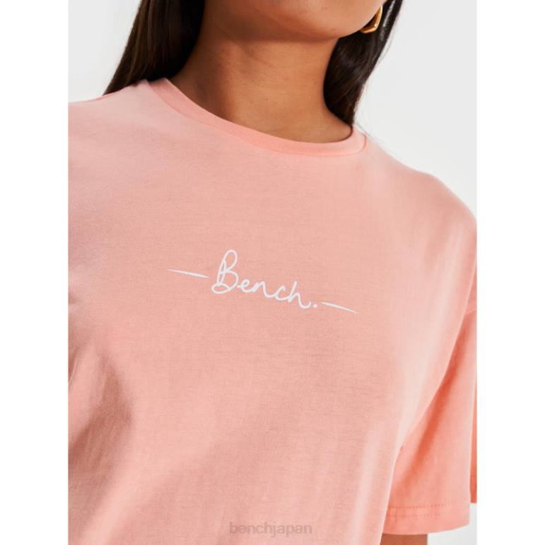 衣服 6XLP99 桃 Bench アベリア Tシャツ 女性